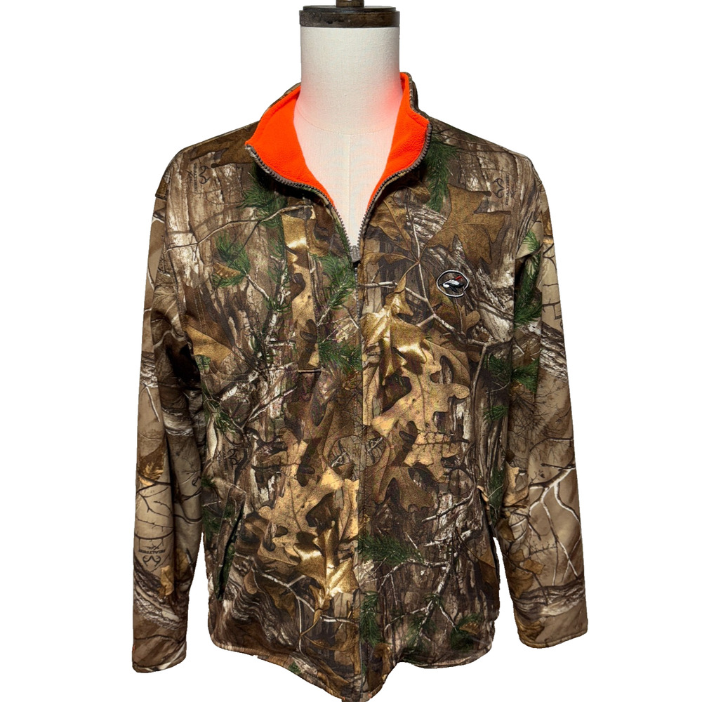 Red Head Realtree Jacket Mens Large‎ Brown Orange Camo Reversible Full Zip